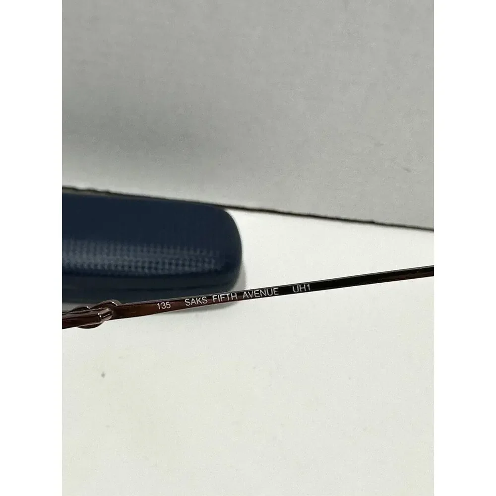 SAKS FIFTH AVENUE Full Rim Oval Vintage Womens Eyeglasses Frame 135 + Blue‎ Case